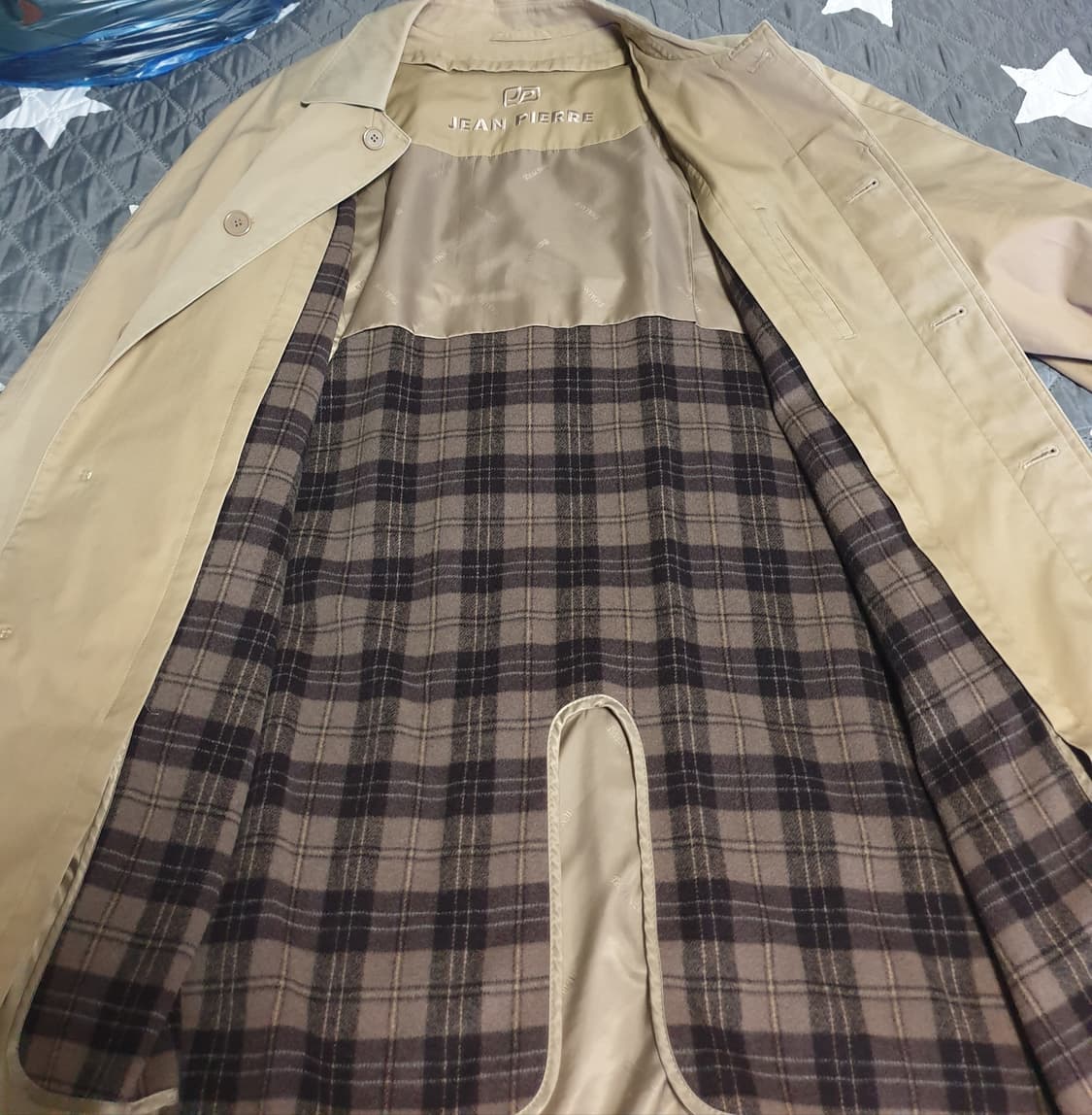 쟌피엘 오버핏 벨티드 코튼 발마칸 롱 트렌치코트 베이지 (F) 상품이미지4