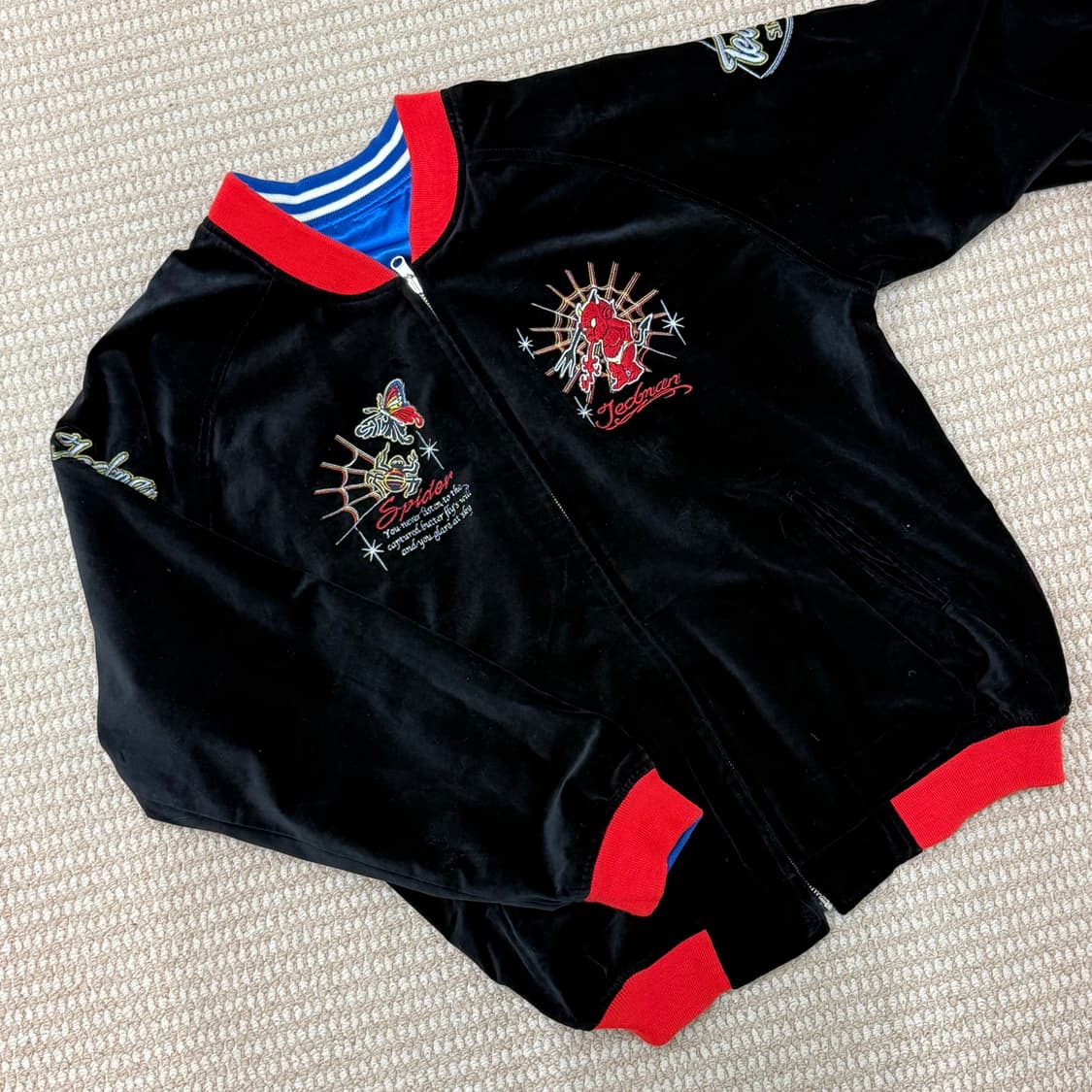 테드 컴퍼니 레드데빌 앤 타이거 벨벳 리버시블 양면 스카잔 상품이미지9