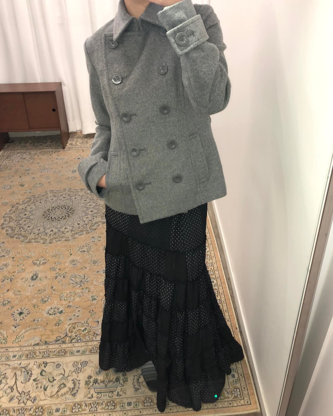 그레이 사이드 버튼 울 자켓 상품이미지5