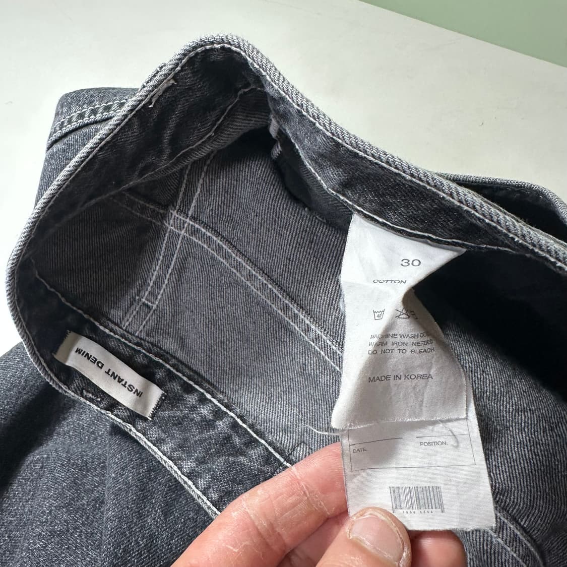 M 30 브랜디드 인스턴트데님 레귤러핏 빈티지블랙워시드 데님팬츠 상품이미지2