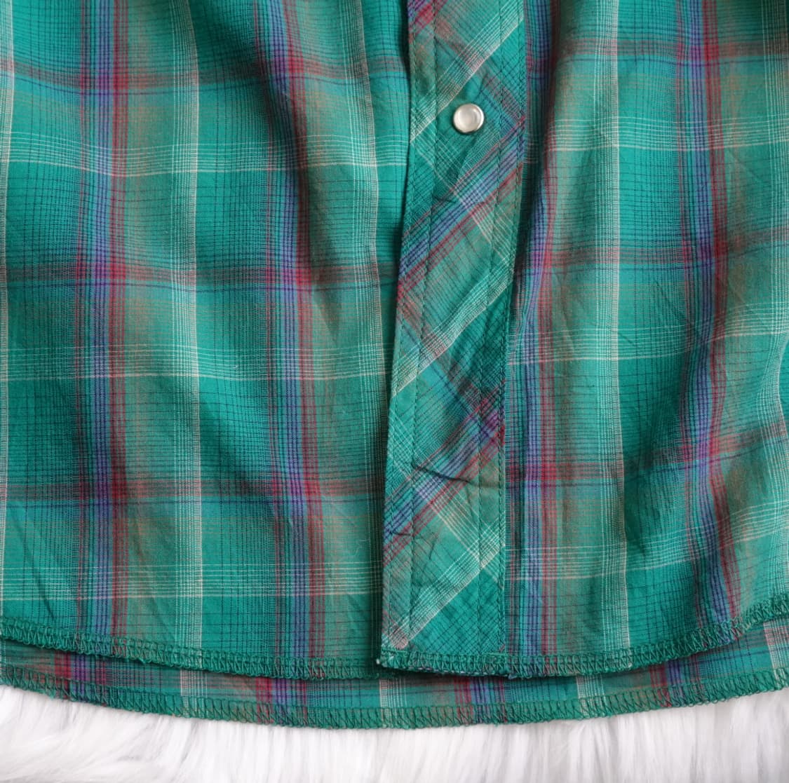 랭글러 웨스턴 체크 반팔 셔츠 오버핏 1909 상품이미지6