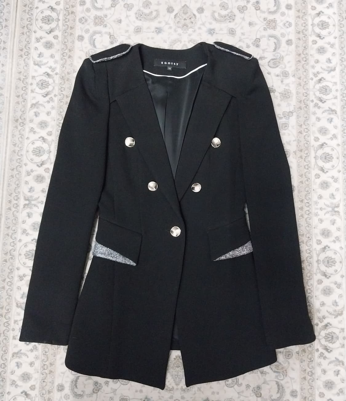 에고이스트 블랙 더블 은장 버튼 자켓 55 상품이미지1