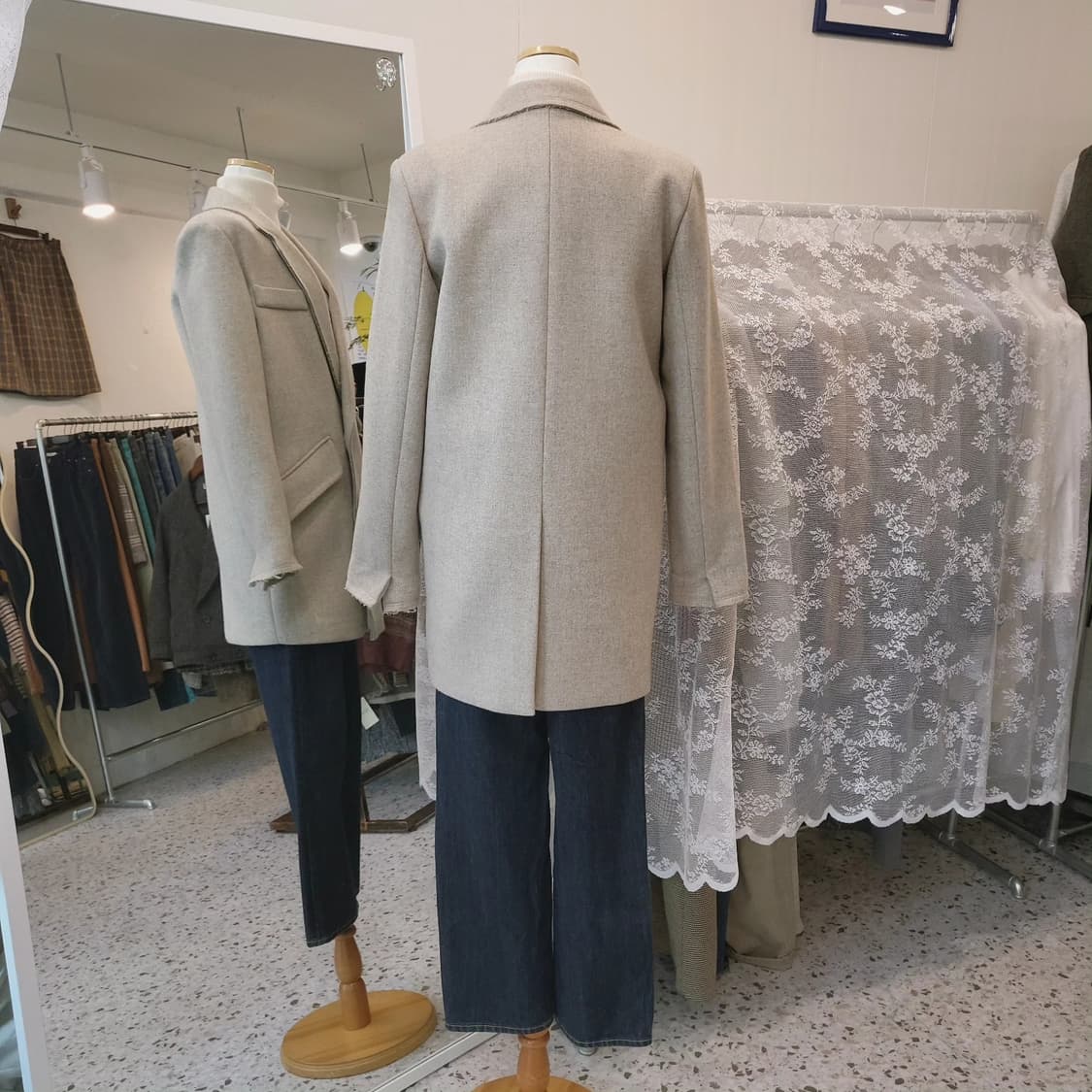 Robert rodriguez 오트밀 모직코트 상품이미지10