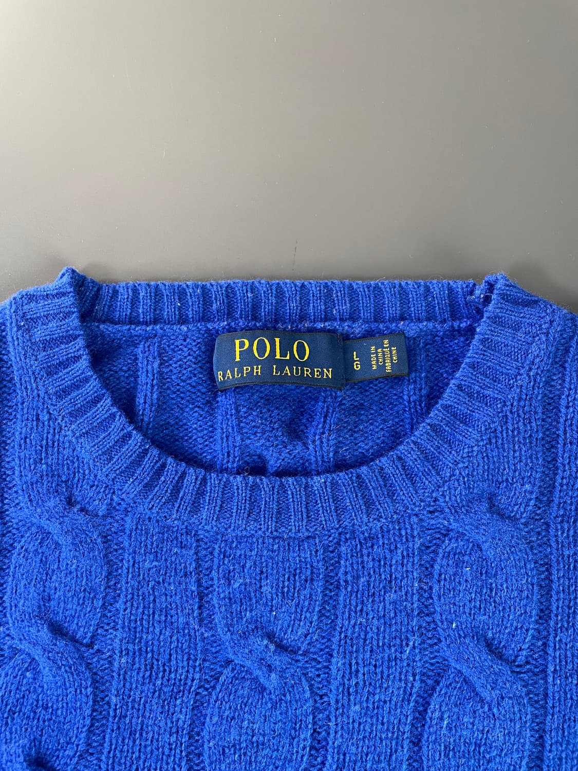[L] 폴로 랄프로렌 울 100% 케이블 꽈배기 니트 상품이미지7