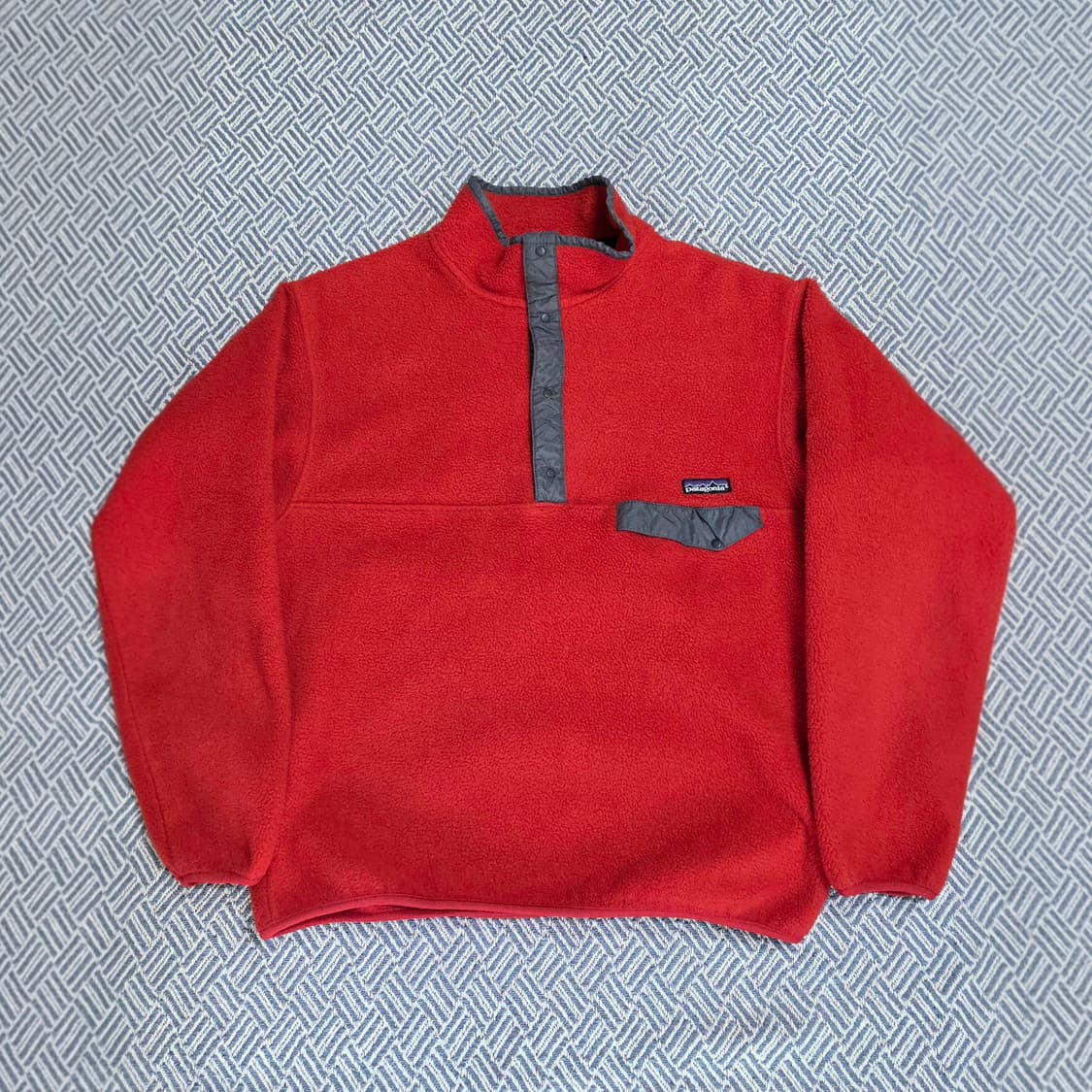 (L)파타고니아 Usa 레드/그레이 신칠라 플리스 후리스 상품이미지1