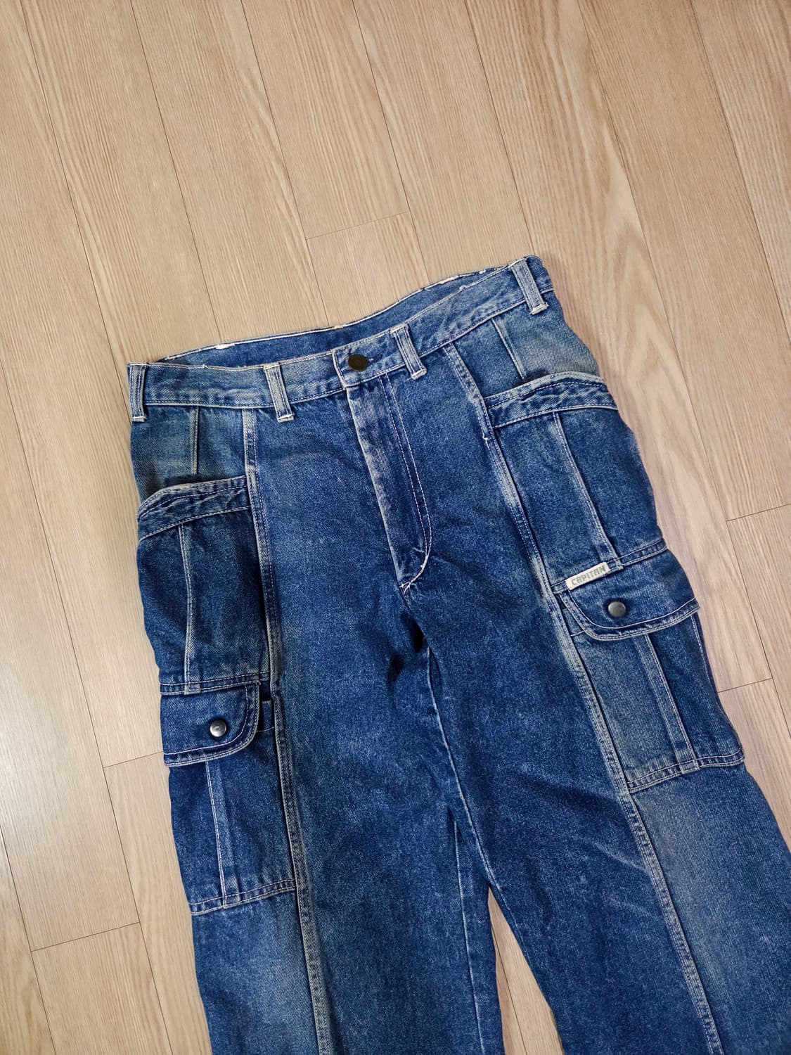 CAPITAN JAPAN 워싱 카고 데님 팬츠 상품이미지4