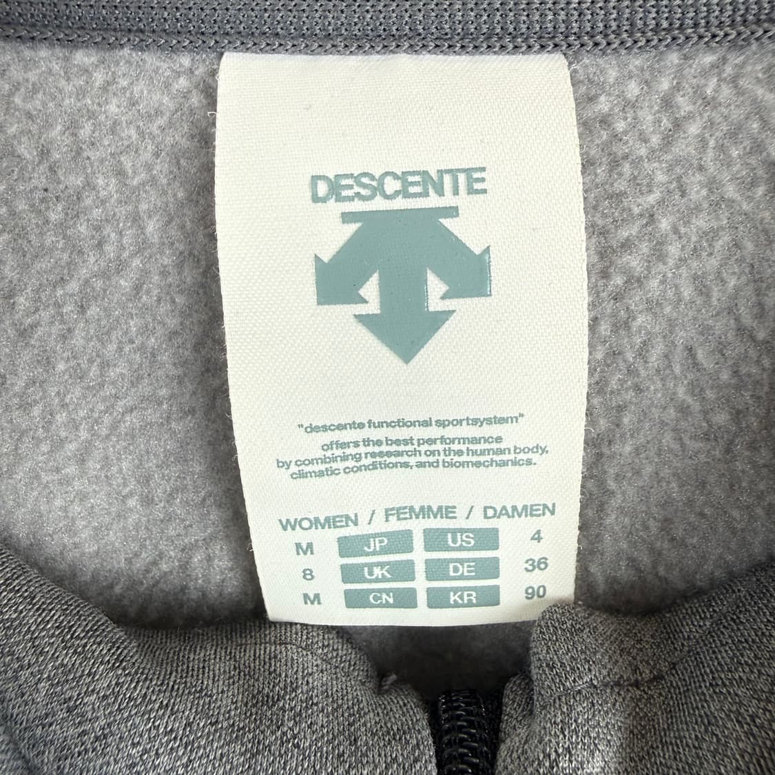 (무료배송)M) 데상트 우먼스 트레이닝 기모 후드집업 그레이 상품이미지3