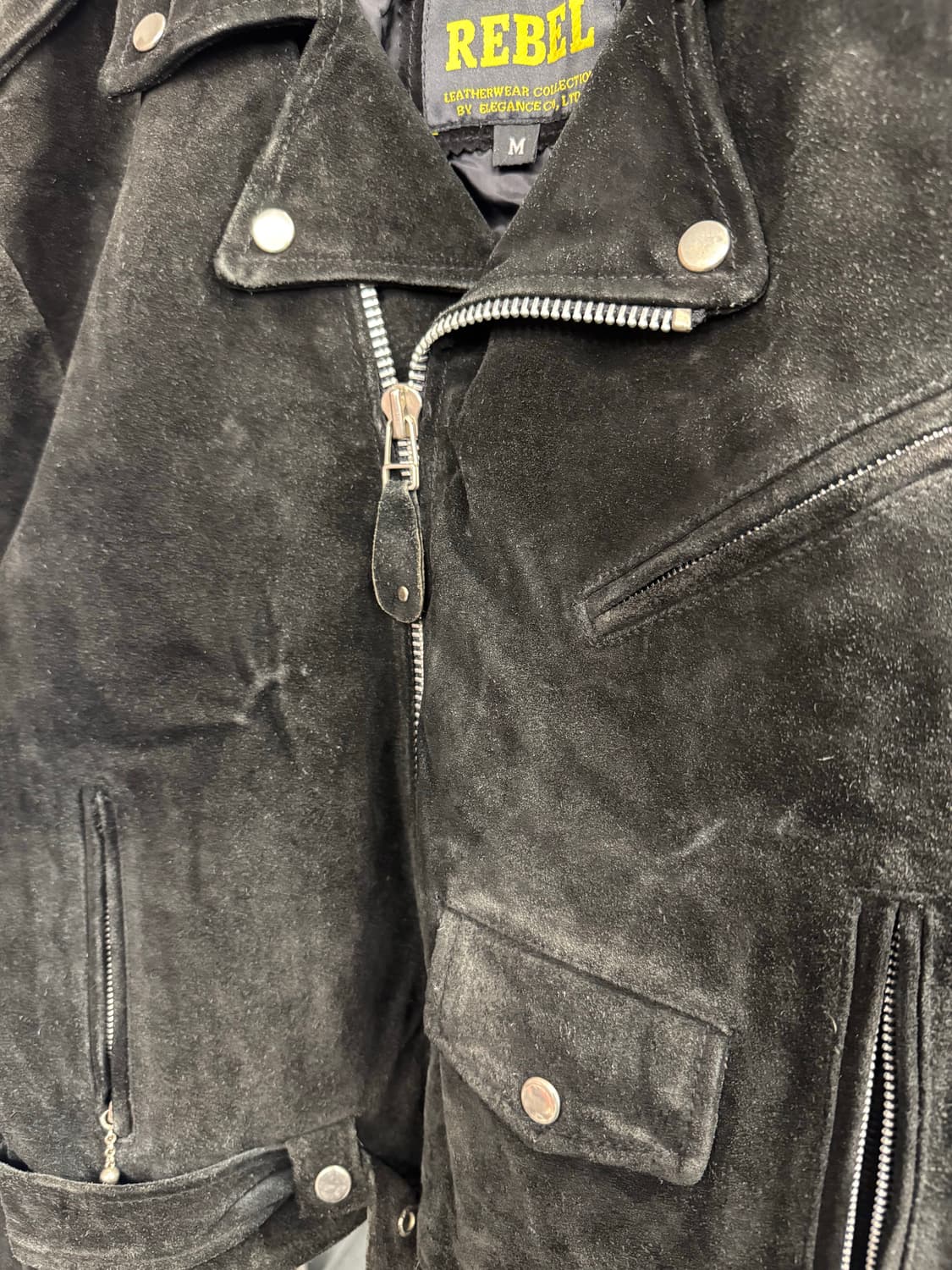 REBEL 빈티지 벨벳 라이더 가죽자켓(데미지) 상품이미지2