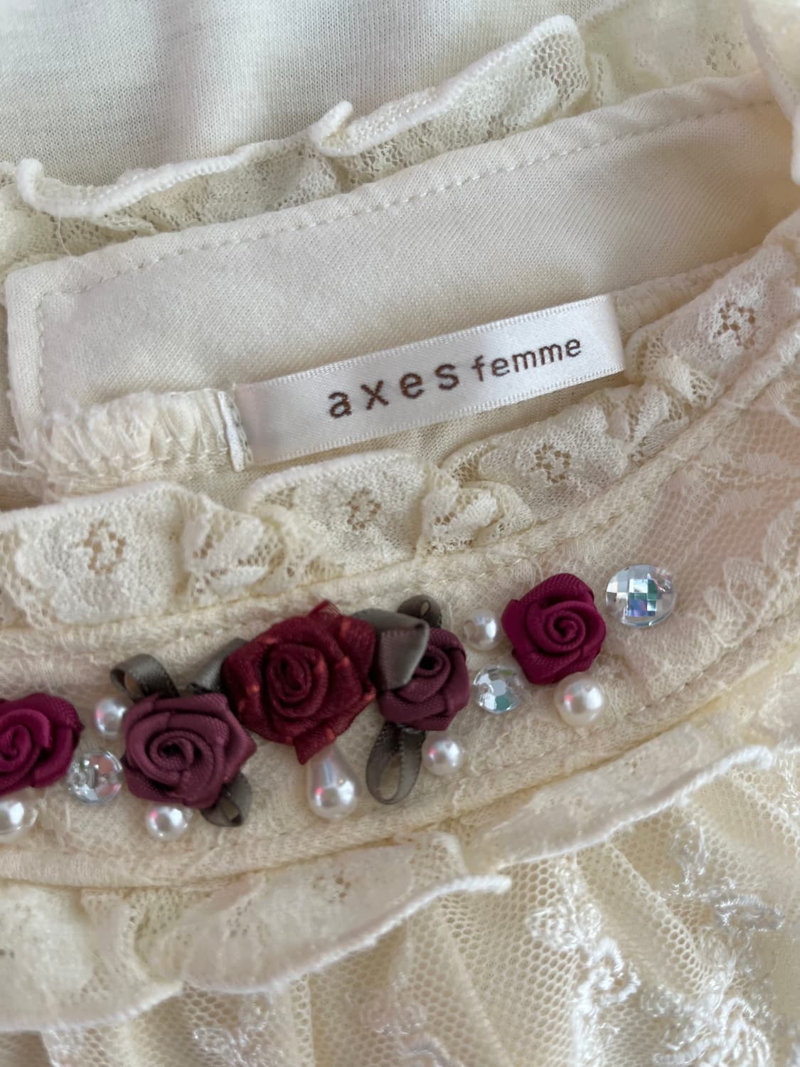 axes femme 아이보리 로즈 긴팔 상품이미지4