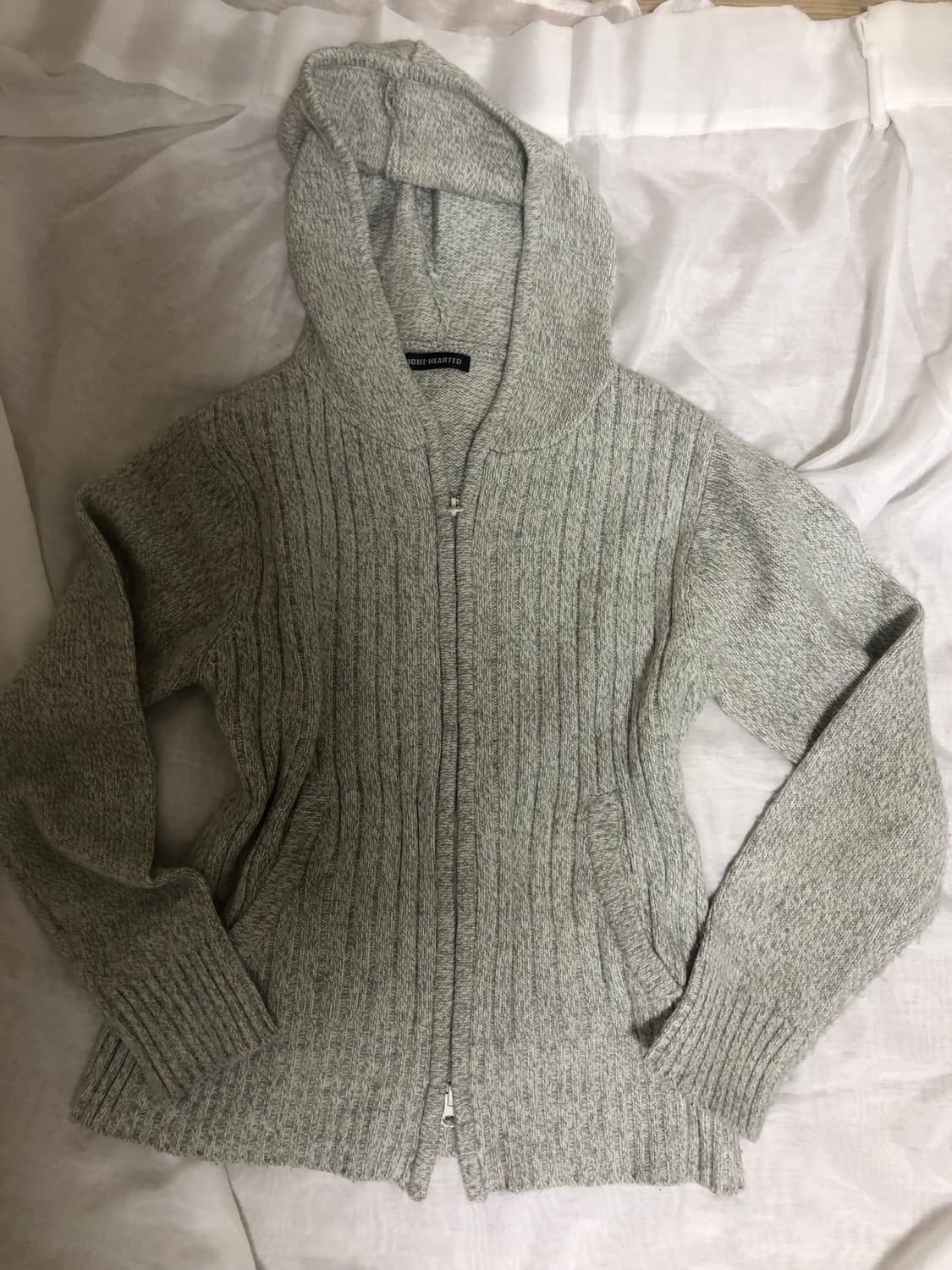 투웨이 니트 후드집업 일본 빈티지 상품이미지1