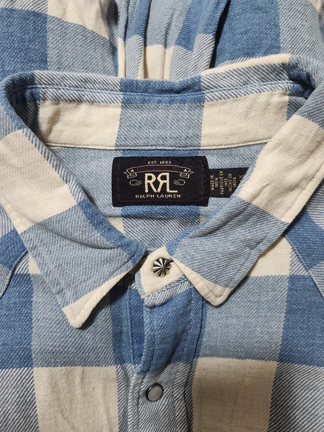 Rrl 플래드 트윌 웨스턴 셔츠 XL 상품이미지3