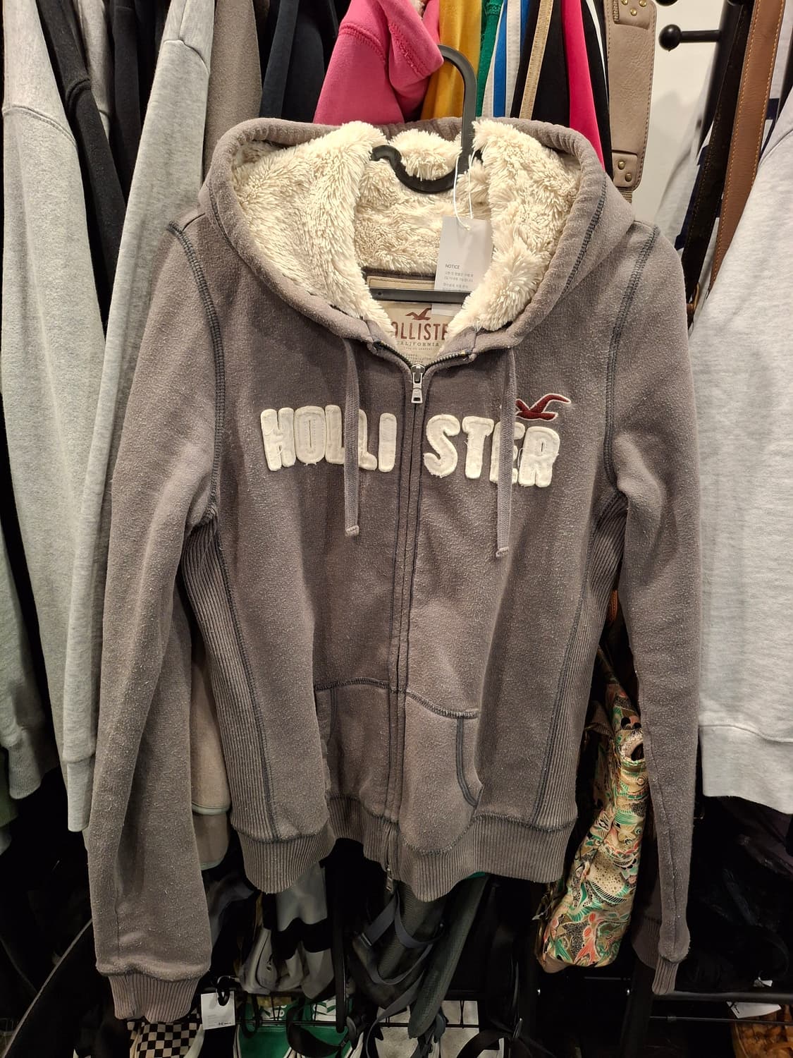 (마지막특가) 홀리스터 양털 후드집업 m 그레이 상품이미지4