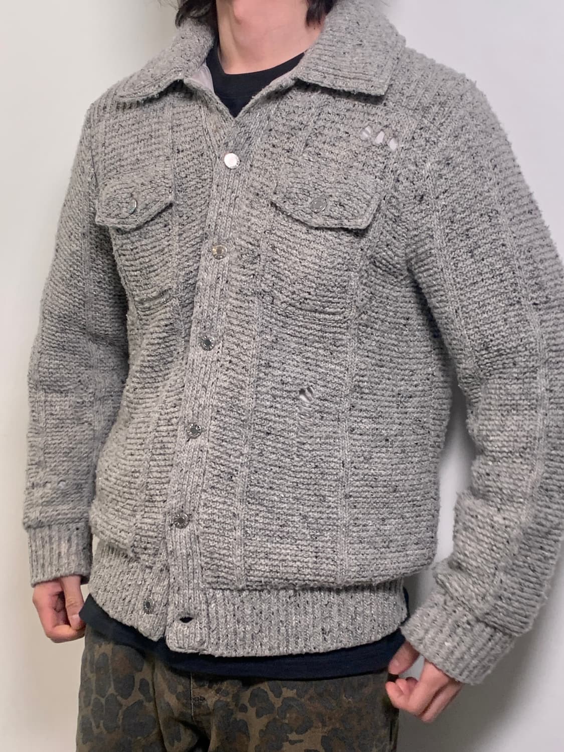 Damaged Padded Knit Jacket 상품이미지1