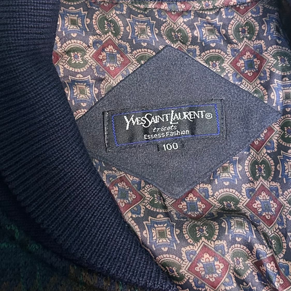 YSL 입생로랑 90년대 모직 체크 블루종 아카이브 자켓 L 상품이미지7