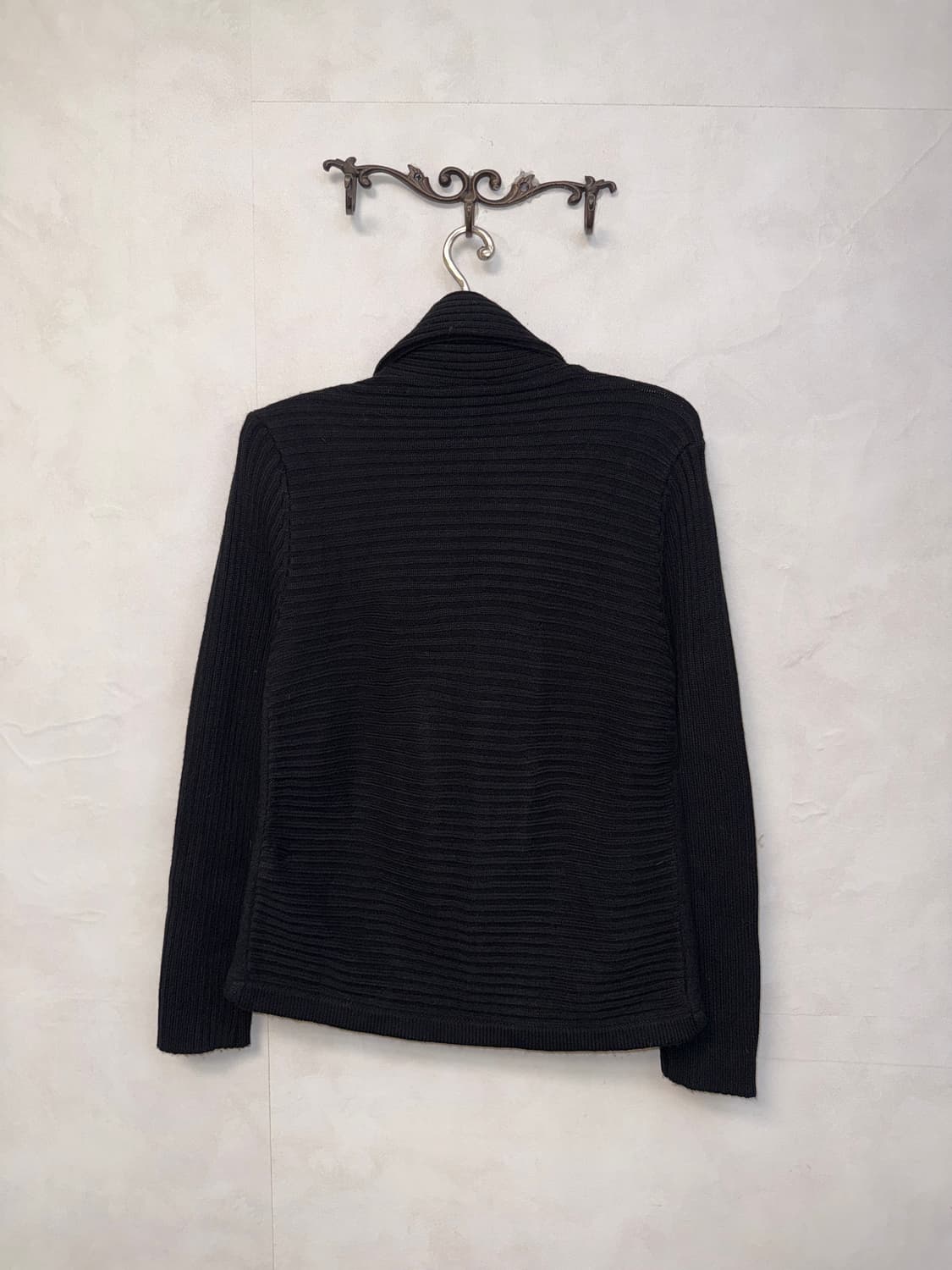 Black wool knit button wrap jacket 상품이미지5