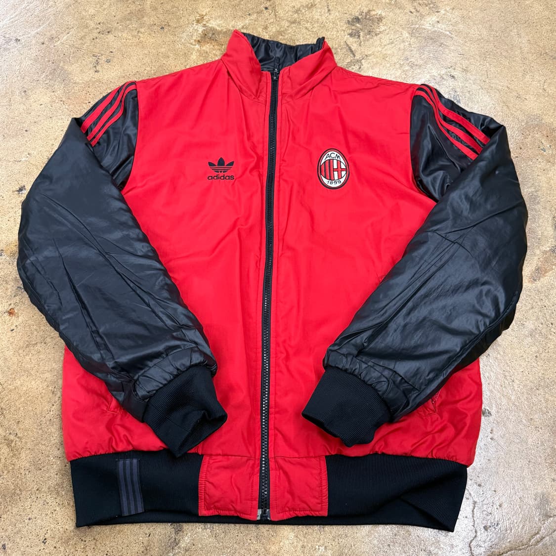 [정품/95] 아디다스 AC밀란 트랙 자켓 레드 블랙 양면 패딩 b16 상품이미지2