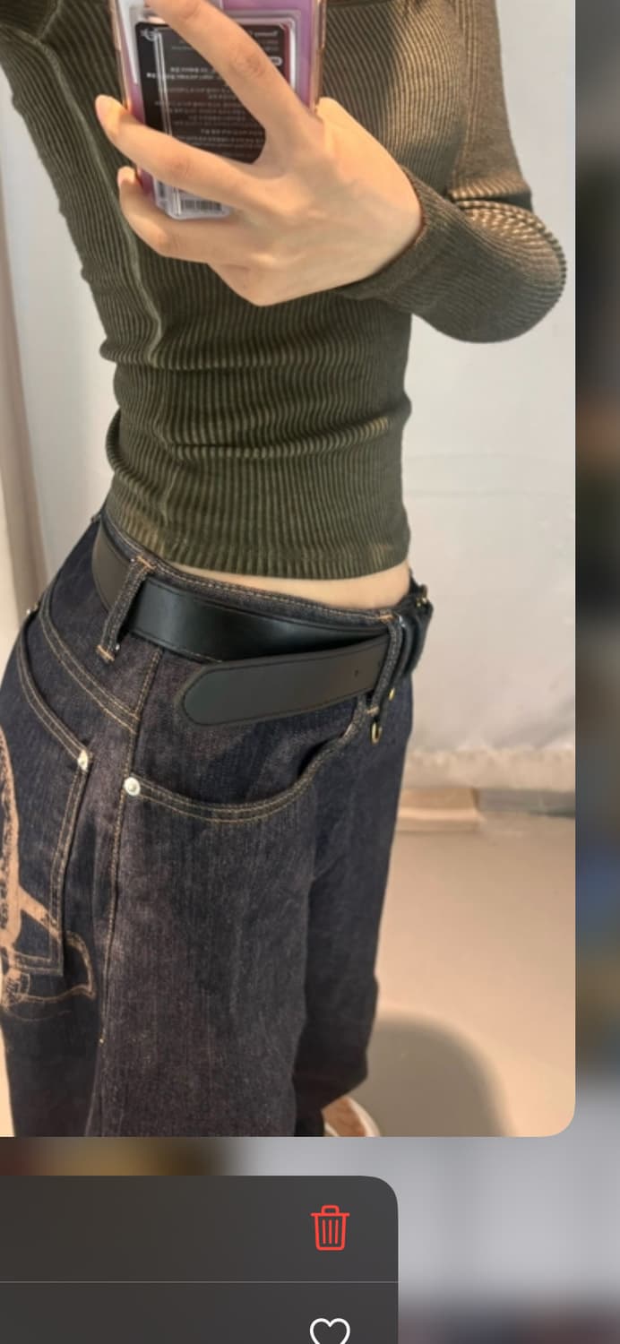 Snake Printed Denim Pants (Dark Blue) 상품이미지2