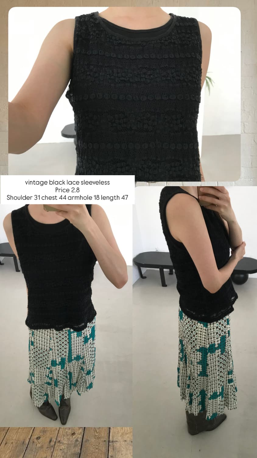 vintage black lace sleeveless 상품이미지8