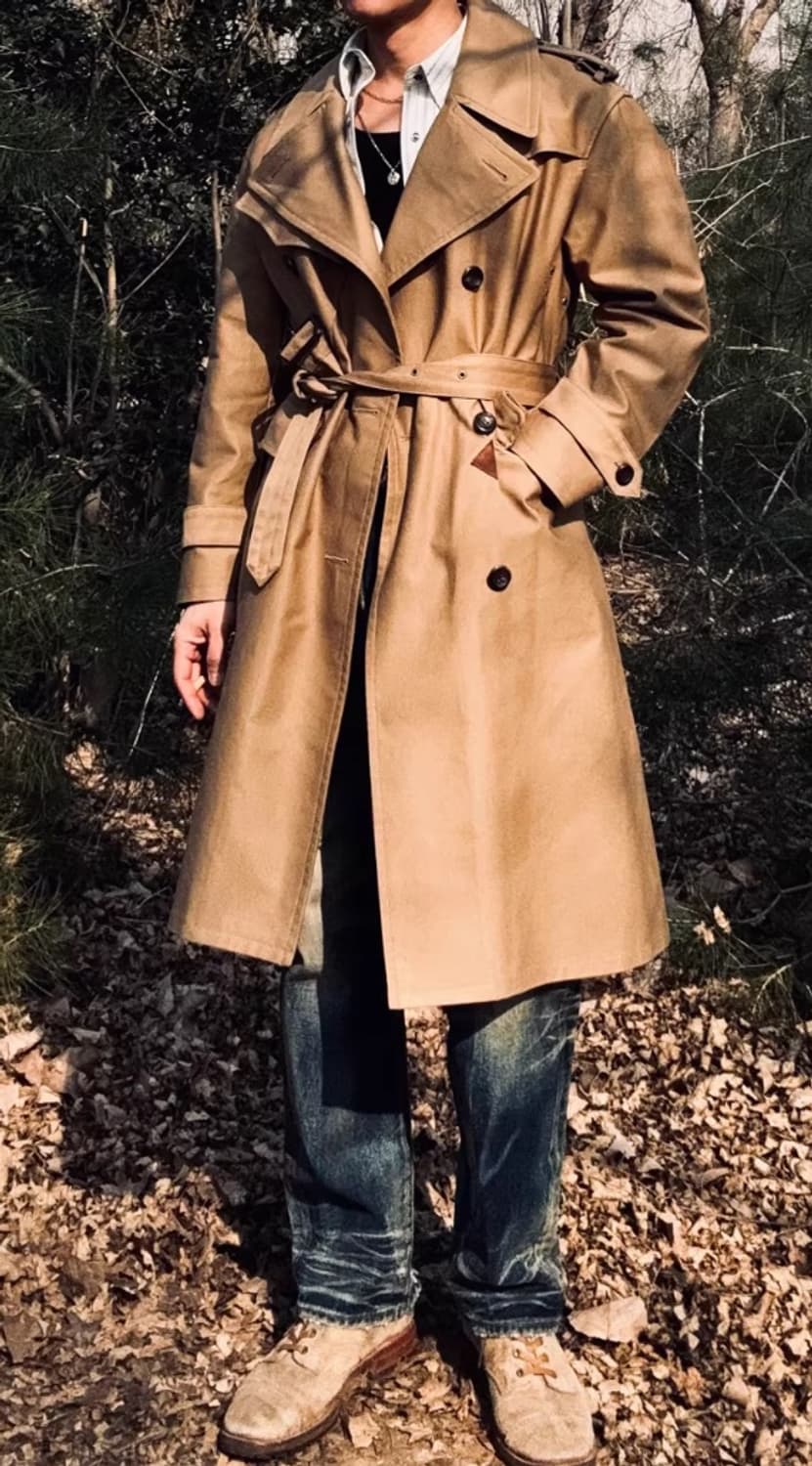 WW1 22oz 밀리터리 헤비 트렌치 코트 베이지 /2xl 상품이미지2