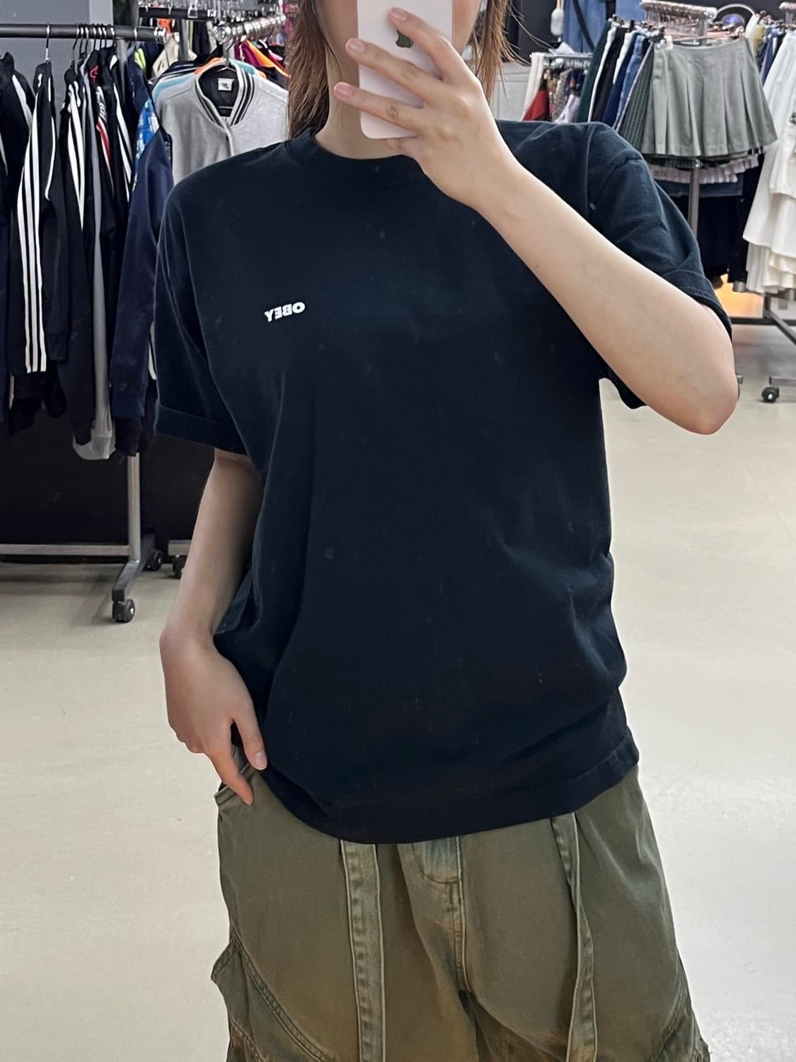 오베이 블랙 반팔 상품이미지1