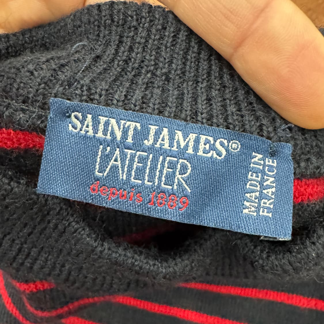 여성용 M~L 세인트제임스 피셔맨 스트라이프 울 니트  상품이미지5