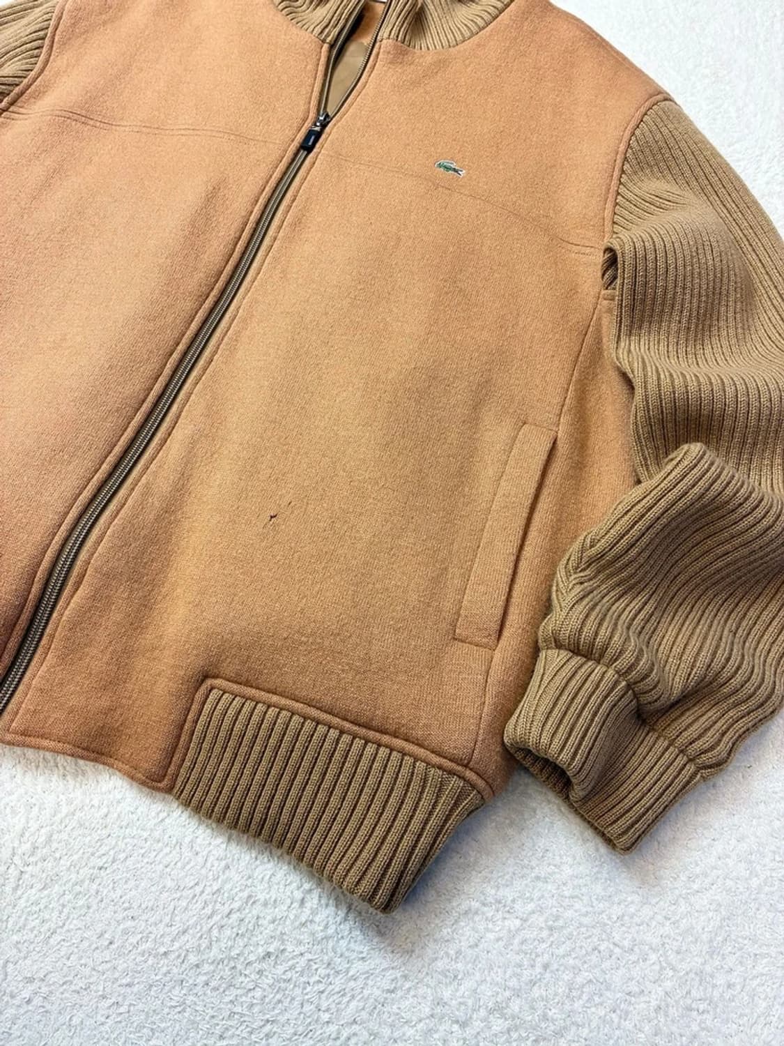 라코스테 00's 카멜 울 니트 배색 블루종 자켓 PN5786 상품이미지4