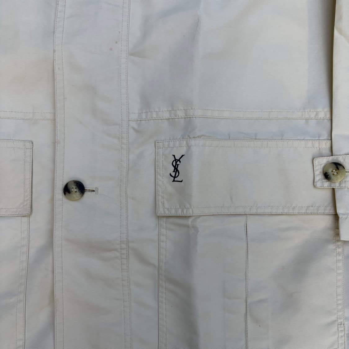 90s YSL 입생로랑 아카이브 하이넥 유틸리티 사파리 자켓 블루종 L 상품이미지5