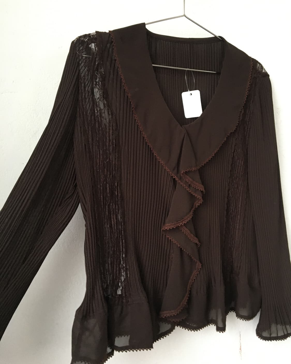 Lace trimming pleats caridgan 상품이미지4