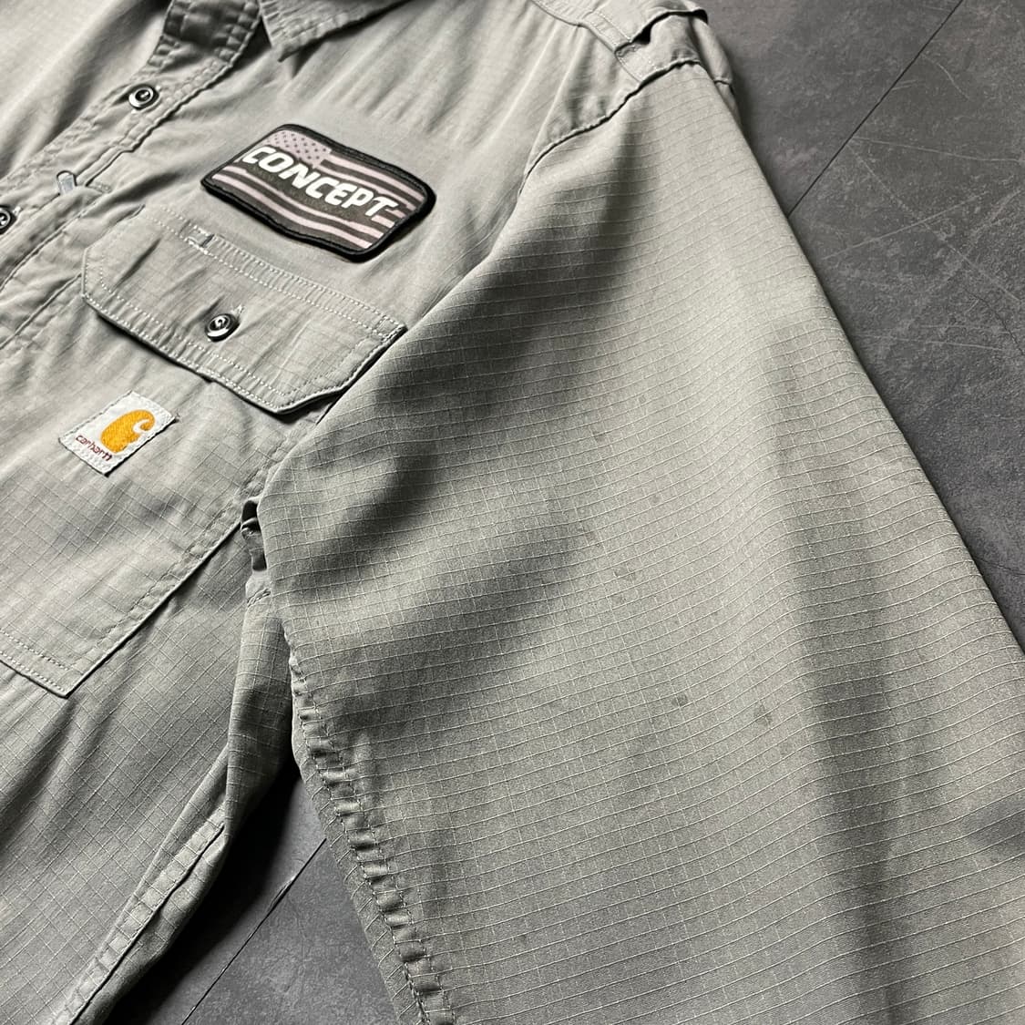 CARHARTT 칼하트 그레이 플랩포켓 워크 셔츠 A00940 상품이미지5