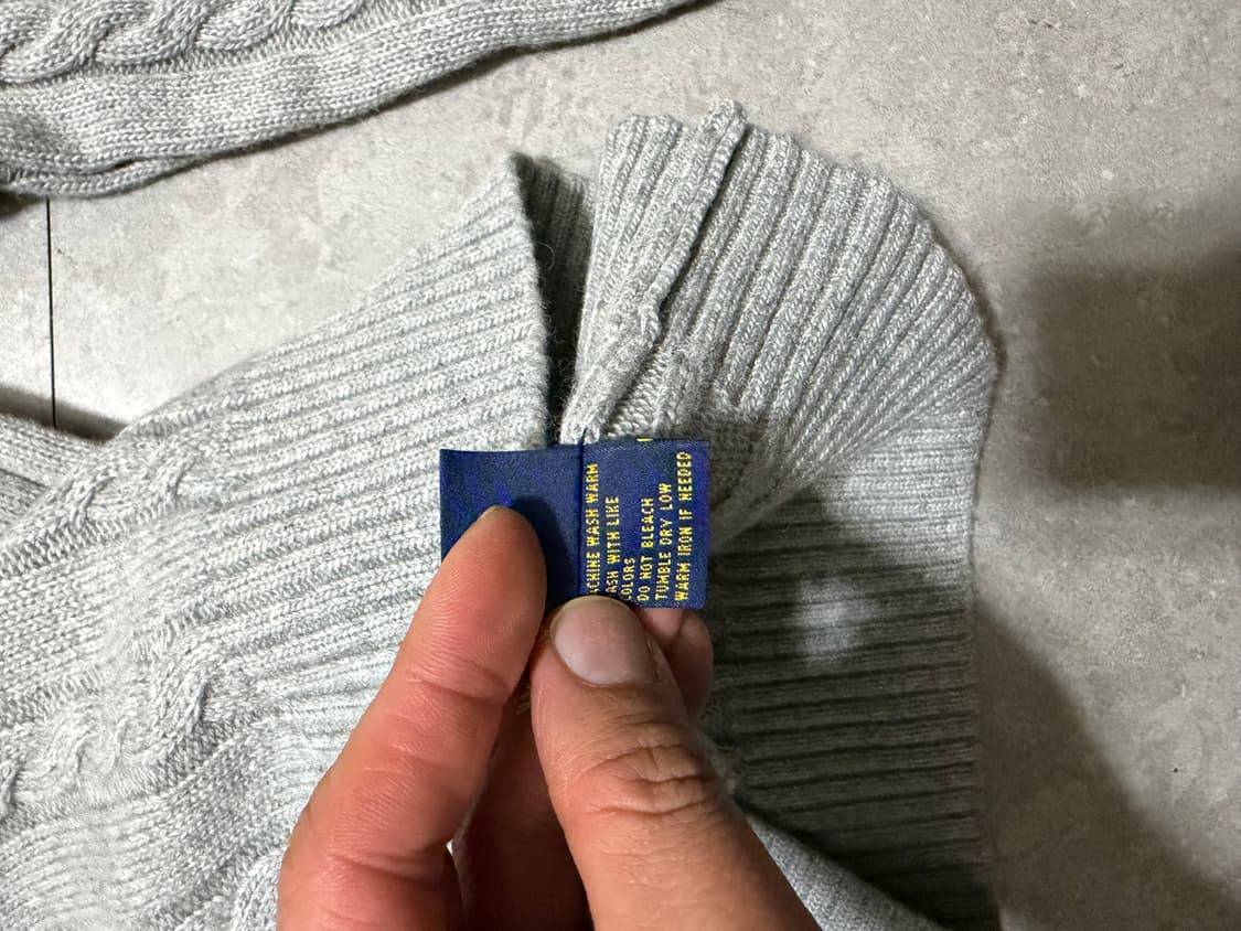 랄프로랜 폴로 그레이컬러 빈티지 케이블 코튼 니트  100size   상품이미지5