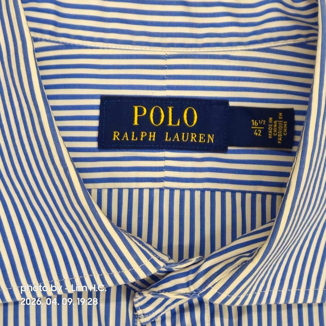 폴로 랄프로렌 블루 스트라이프 셔츠 XL 상품이미지2