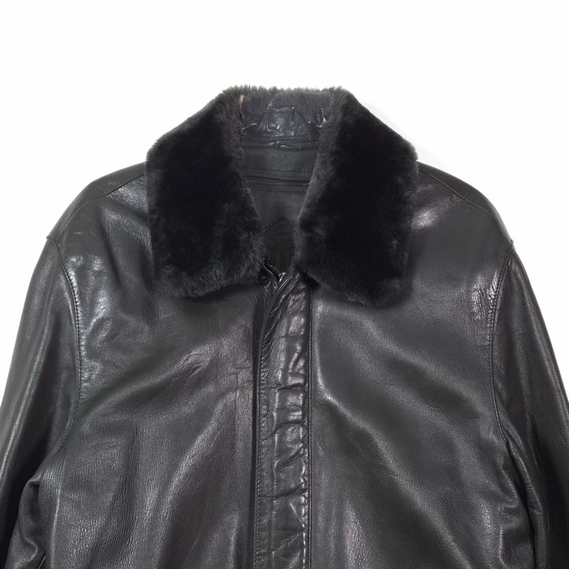 맨스타 리얼 레더 카라 퍼 가죽 자켓 L 상품이미지3