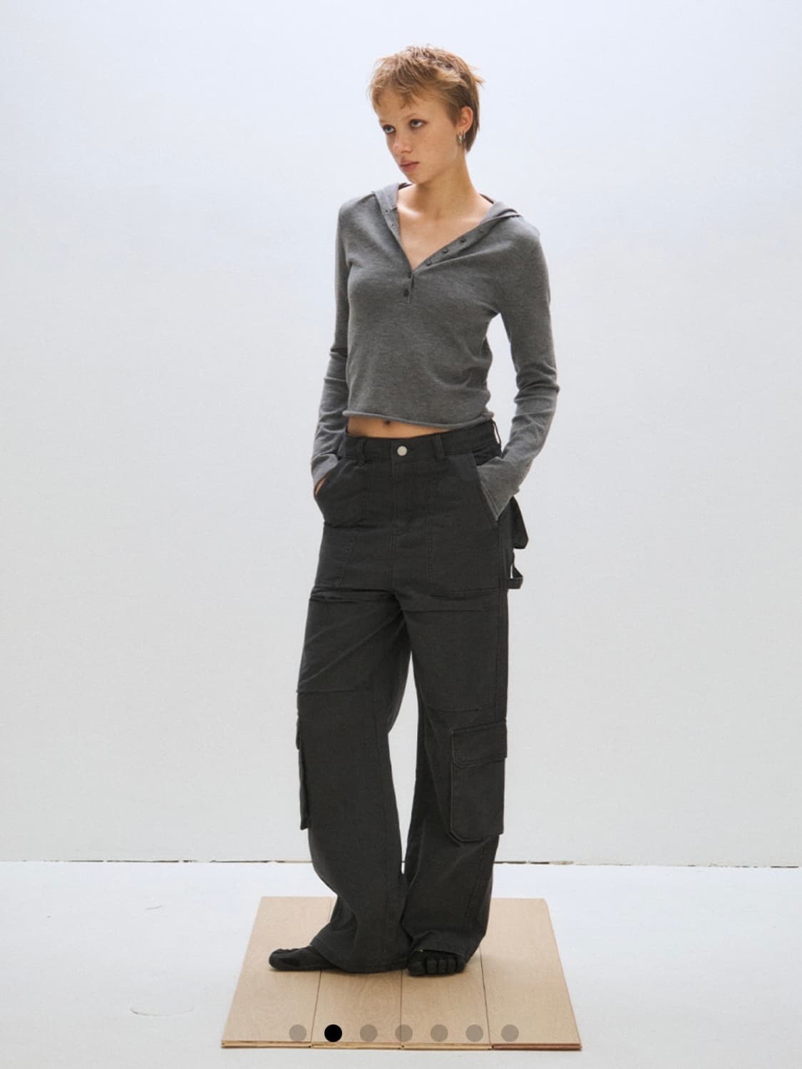 plzproject open hood knit 상품이미지2