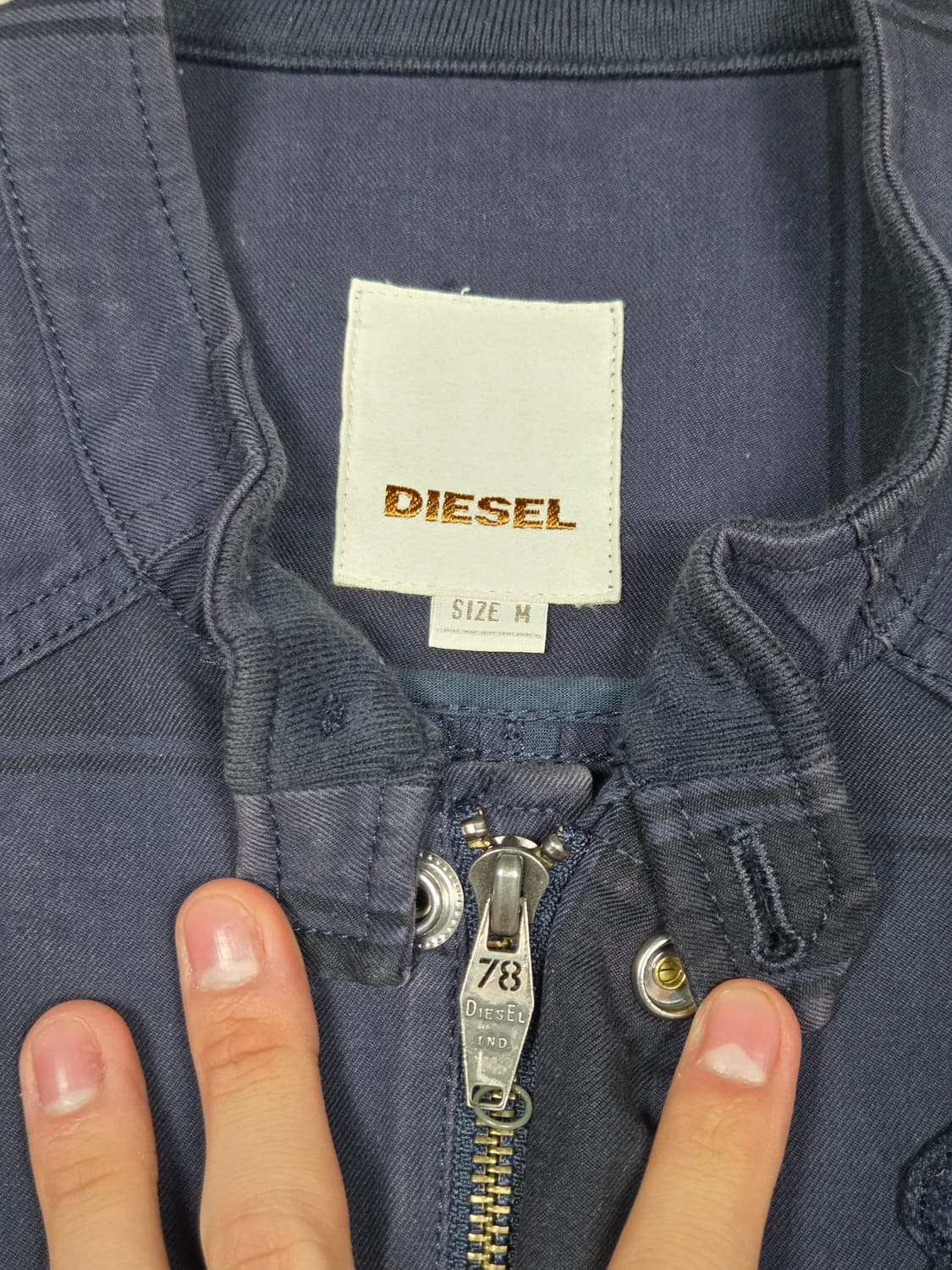 [디젤] 빅 체크 엠브로이더리 코튼 집업 자켓 | A00149 상품이미지3