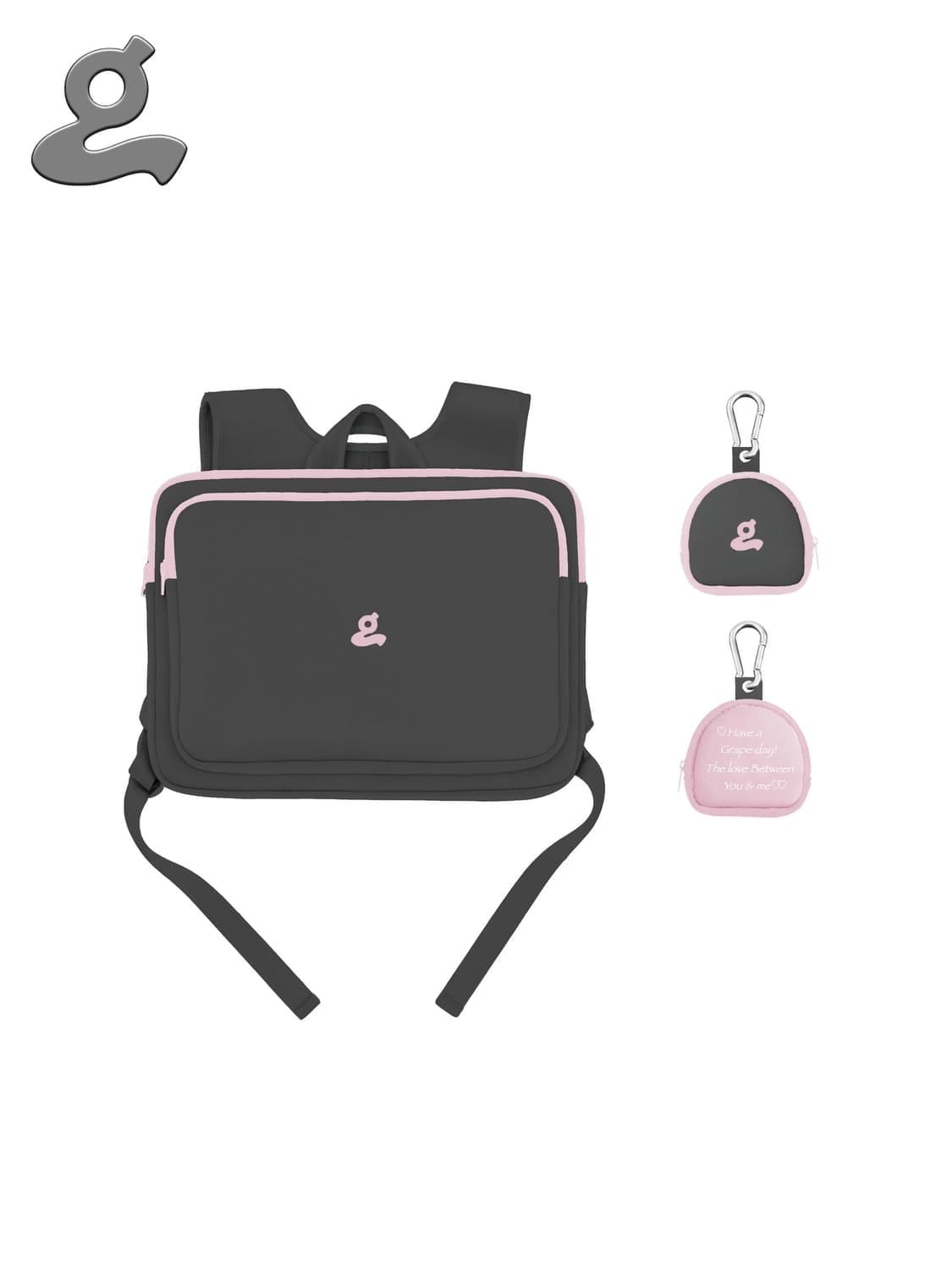 GRAPE - 그레이프 LAPTOPBAG+COINPOUCH 핑크그레이 상품이미지1