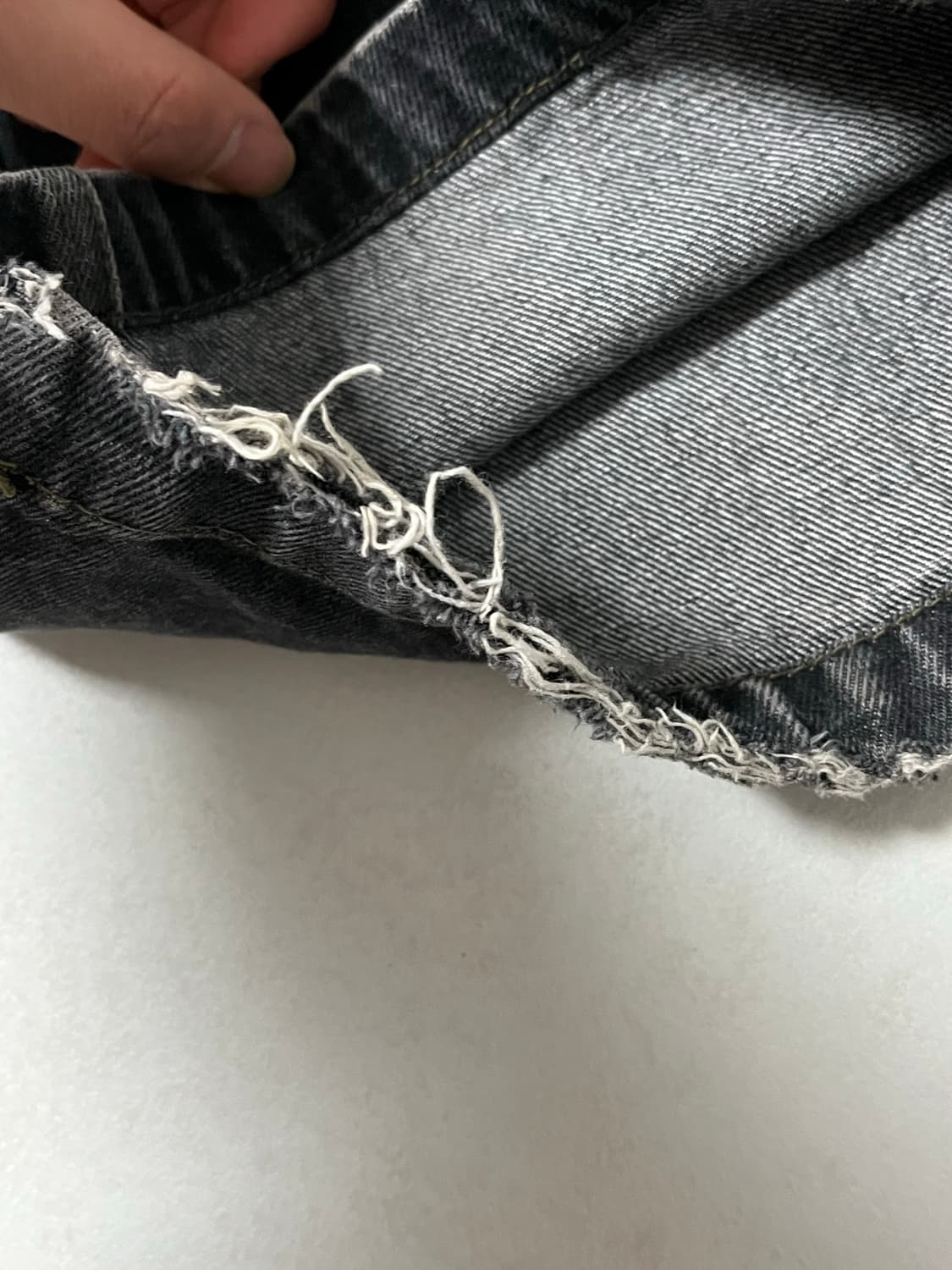 꼼파뇨 믹스드 졀개 와이드 데님 팬츠 블랙 상품이미지2