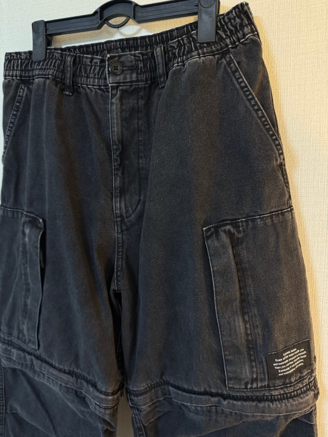 [M]GU x 언더커버 데님 컨버터블 와이드 카고 팬츠 다크 그레이 상품이미지3