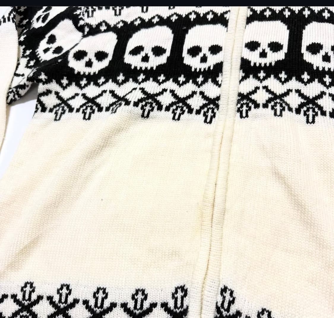 불렛 노이즈 - 스컬 크로스 니트 집업 상품이미지2