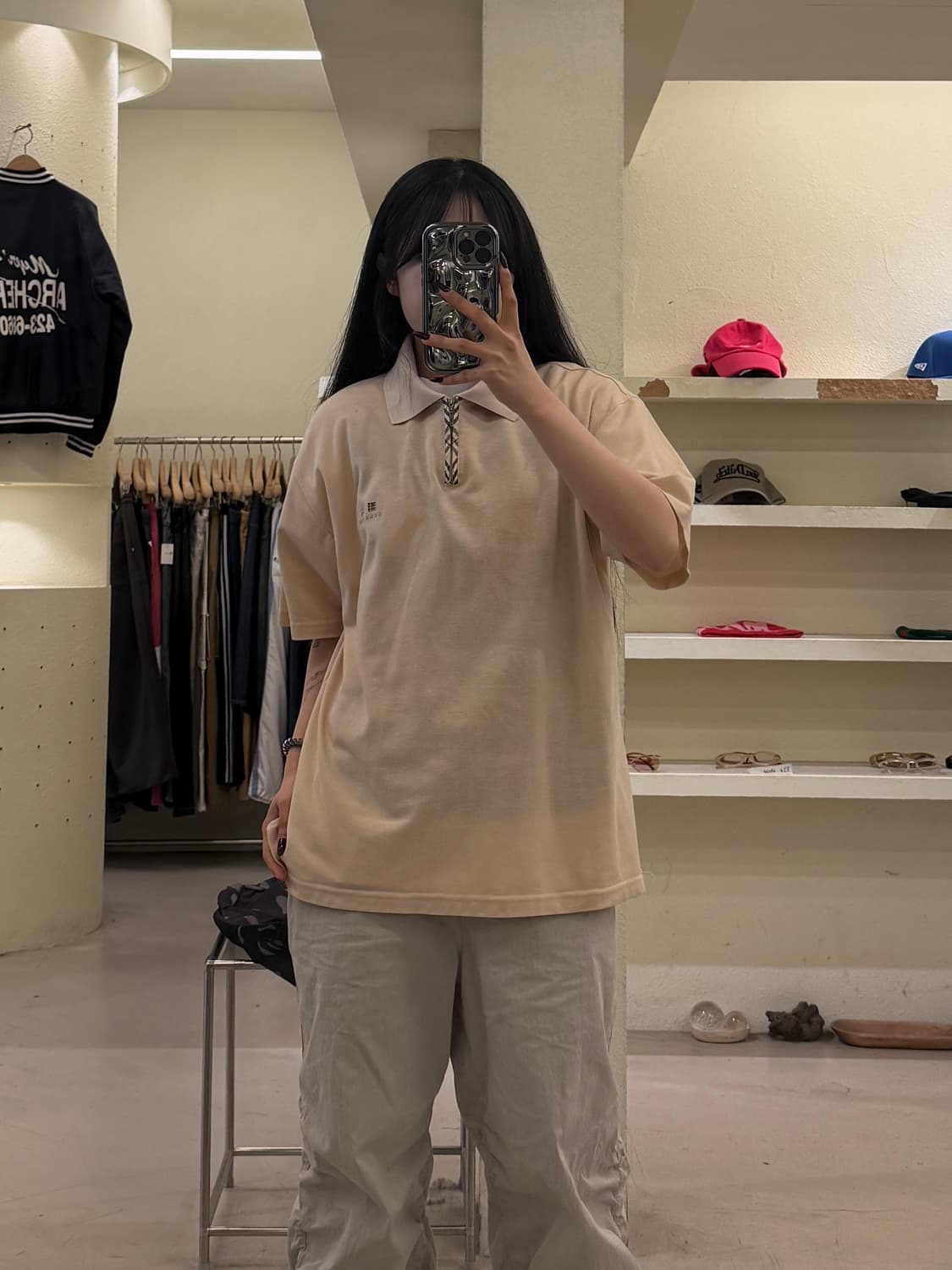 버버리 체크 트리밍 카라 반팔 셔츠 U1605 상품이미지1