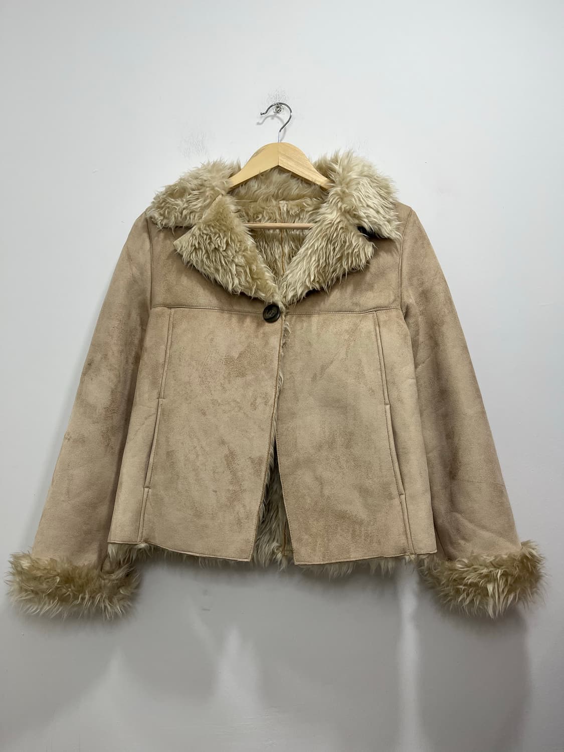 일본 빈티지 아이보리 퍼 무스탕 상품이미지2