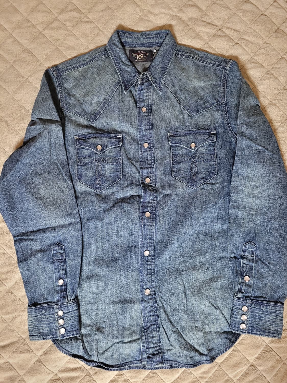 RRL 웨스턴 데님셔츠 다크워시 M 상품이미지1