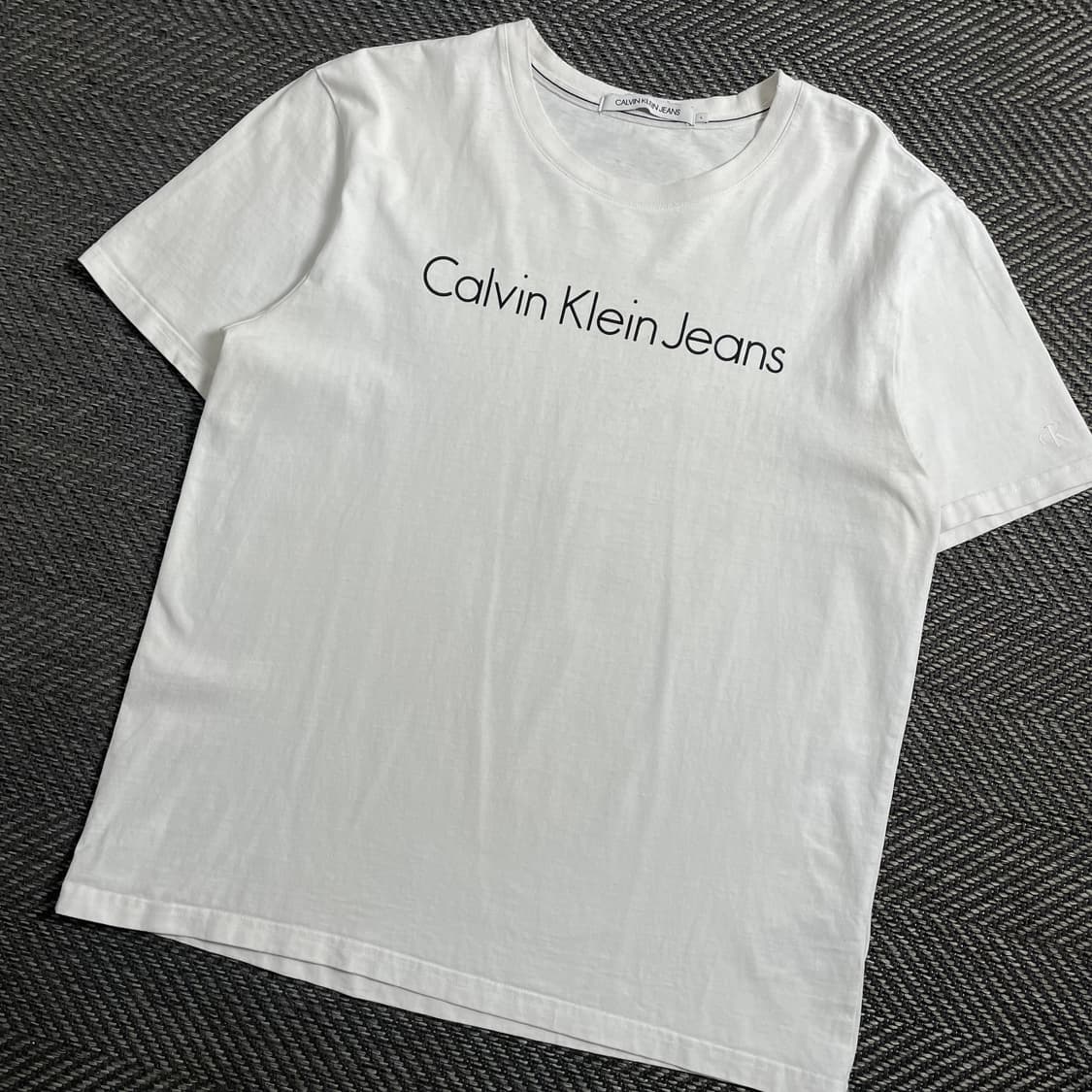 캘빈클라인 스펠아웃 화이트 반팔 티셔츠y 4437 상품이미지1