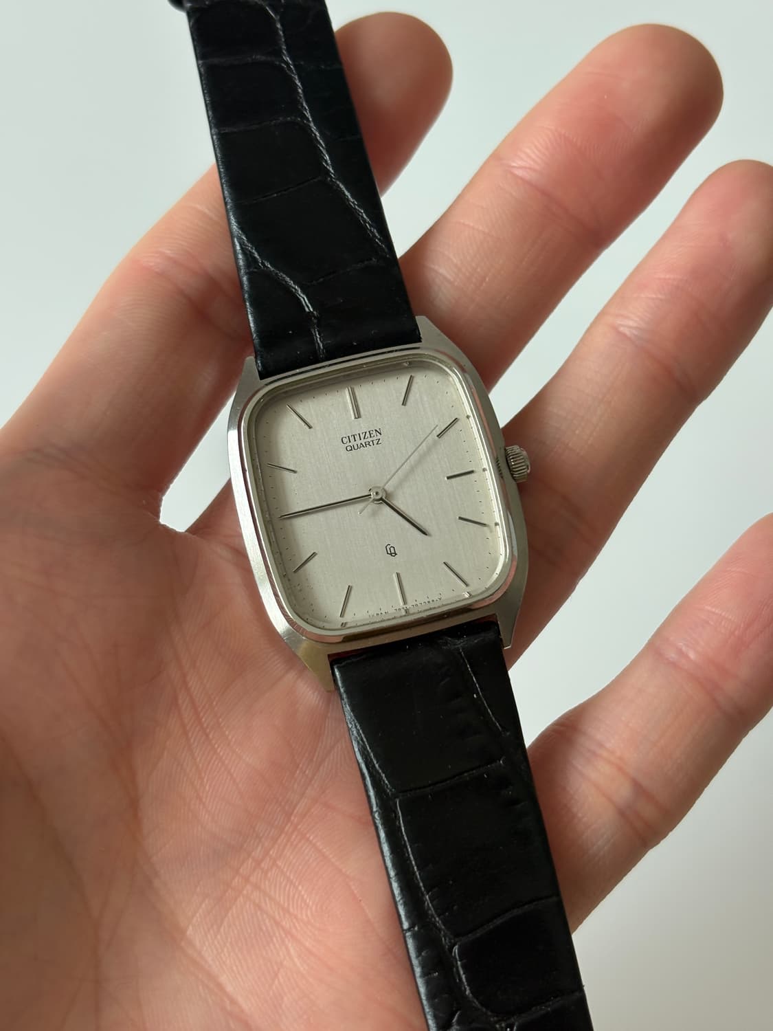 1980년대 빈티지 시계 CQ 실버 스퀘어 쿼츠 남성 상품이미지2