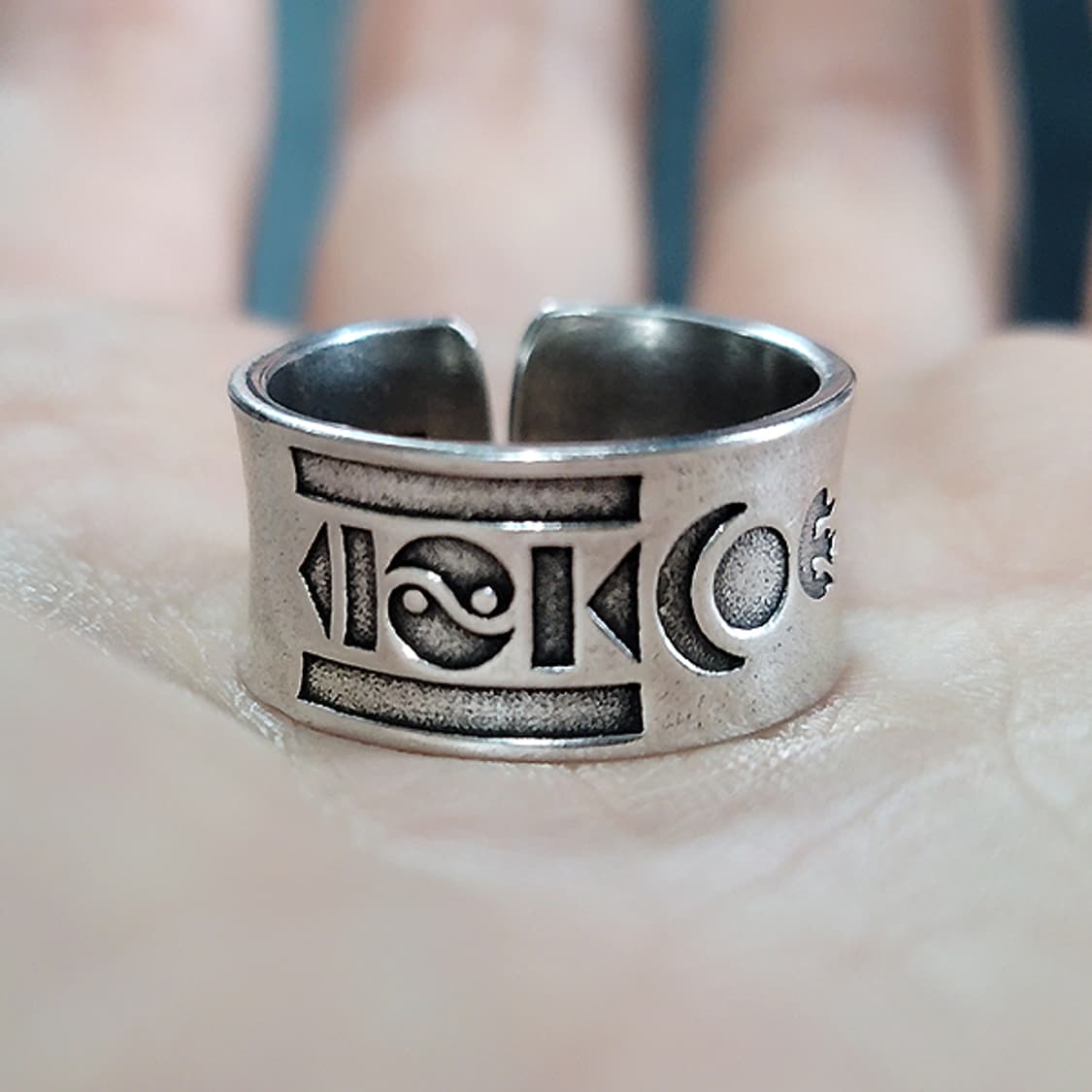 Circa 실버 남자 엔틱 빈티지 명품 고대 상징 문양 반지 상품이미지6