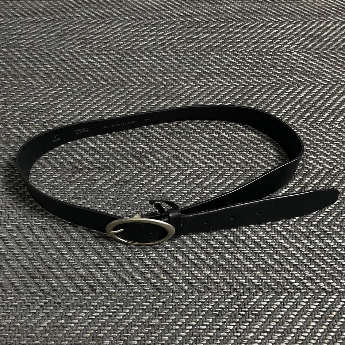 빈티지 미니멀 모던 오벌 버틀 레더 가죽 벨트 블랙y 4879 상품이미지2