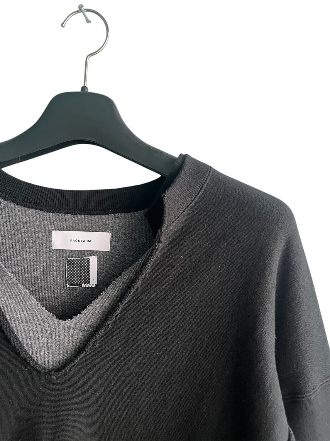 [5] 파세타즘 이중레이어드 스웻셔츠 블랙그레이 상품이미지2