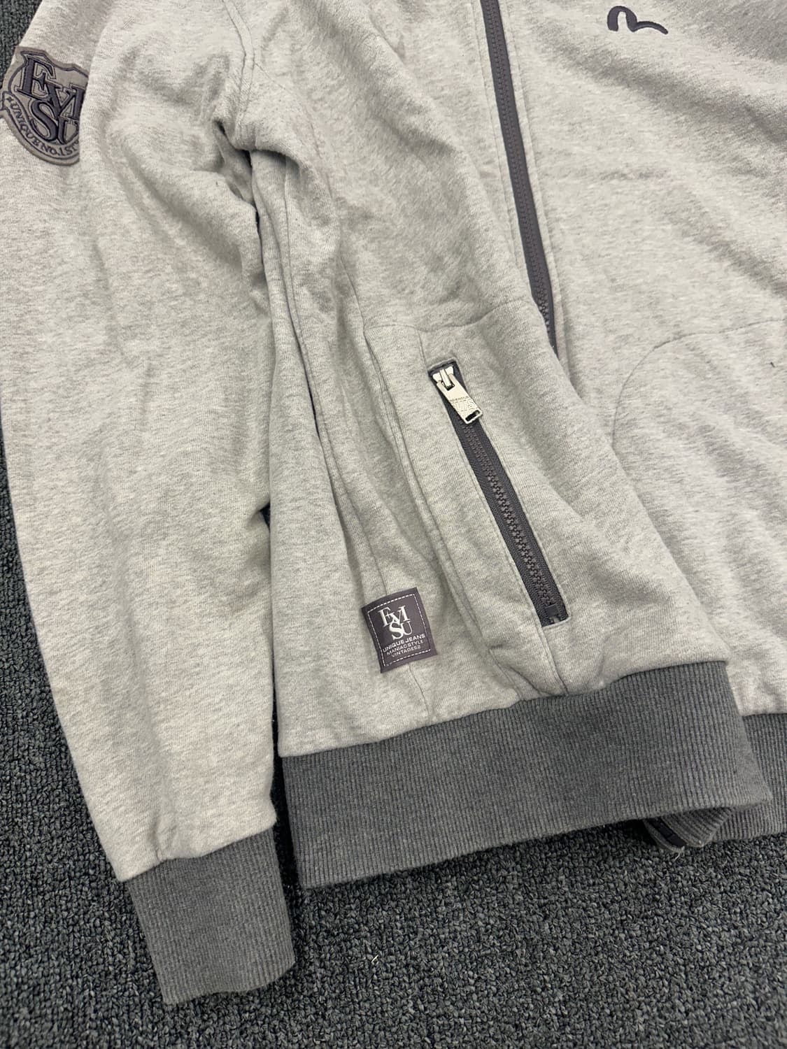 L) 에비수 스몰로고 그레이 후드집업 상품이미지4