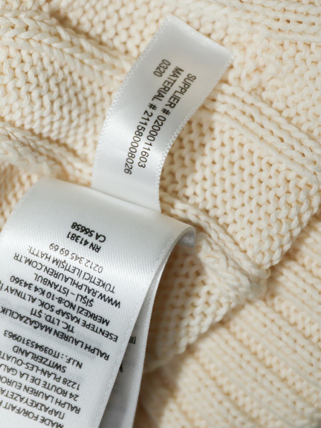 [정품]폴로 랄프로렌 여성 케이블 니트 V넥 꽈배기 스웨터 베이지 상품이미지5