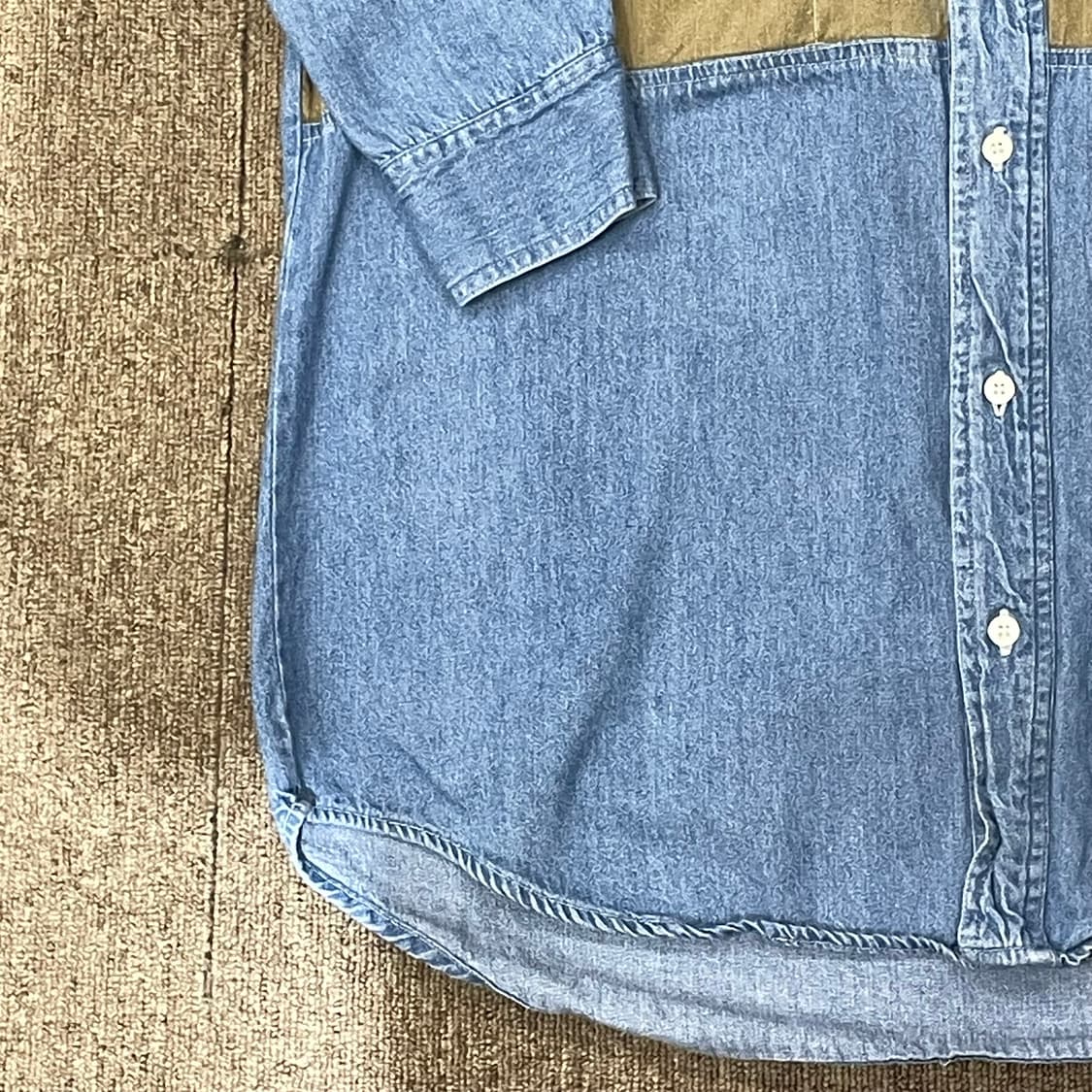 (M) Blitzz 블리츠 빈티지 패치워크 데님 셔츠 상품이미지3