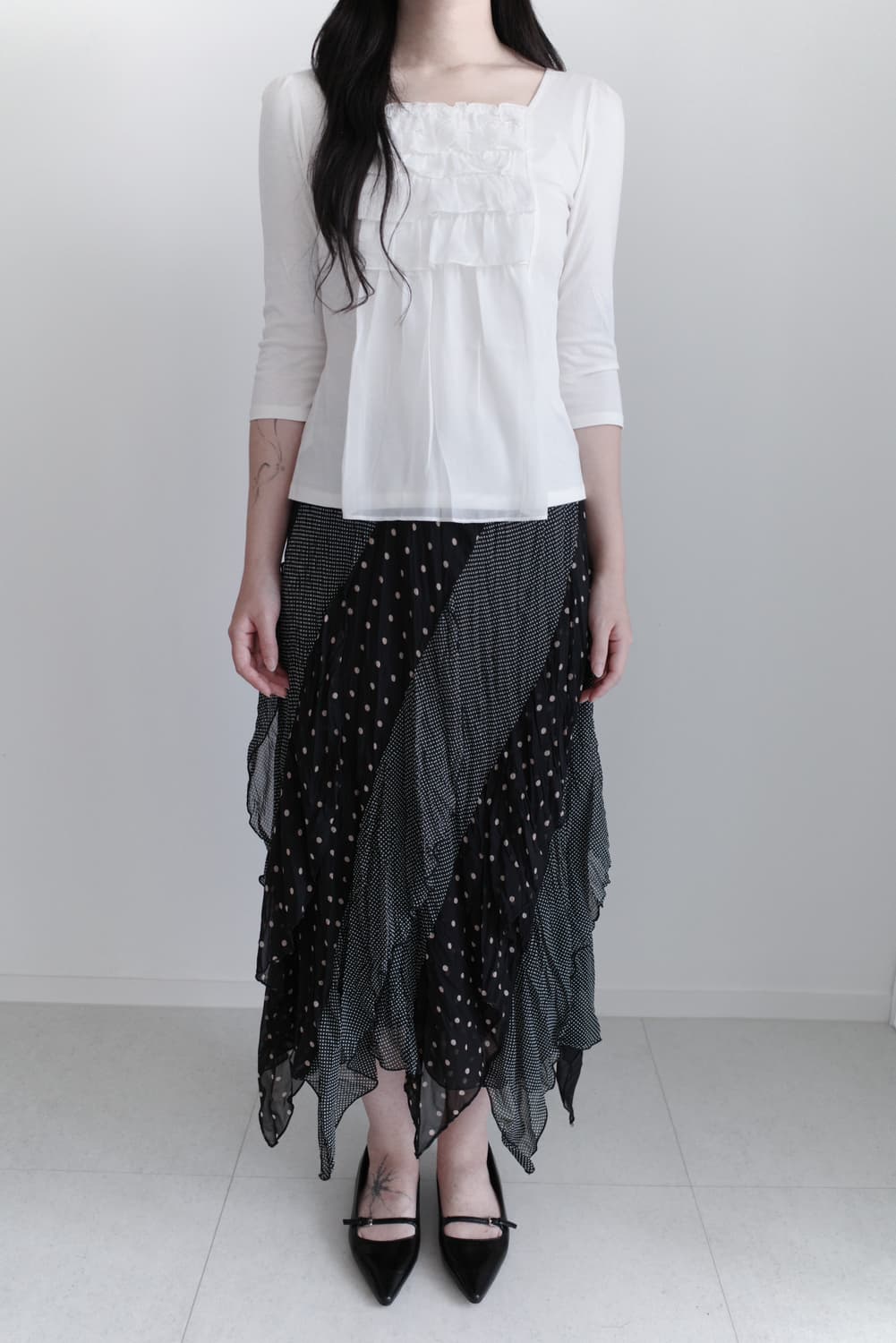 dot unbalanced skirt 상품이미지4